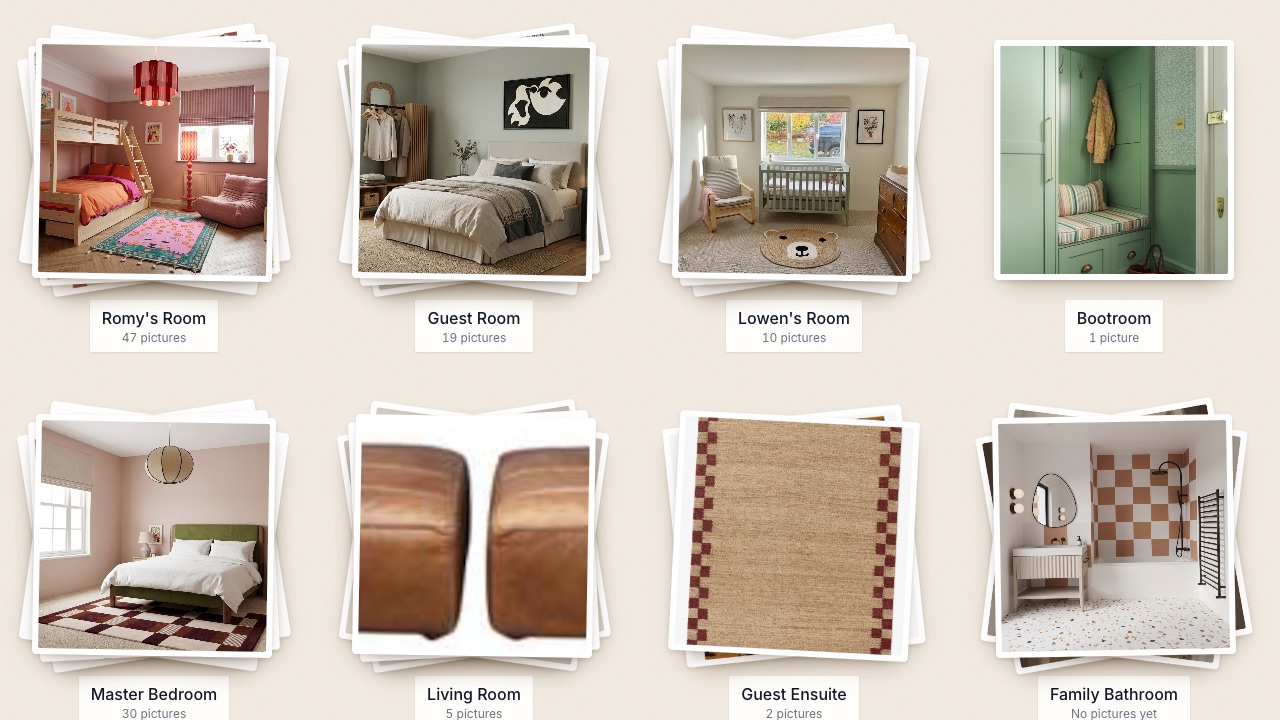 Sort into projects and rooms